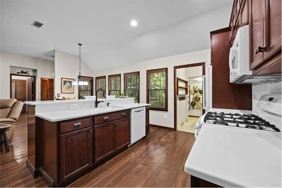 Board-and-Batten Ranch with Vaulted Living Room, interior or exterior detail view